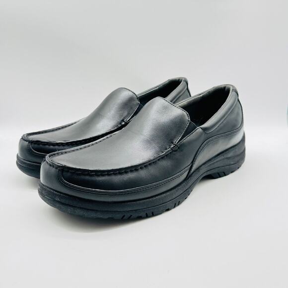 Dansko Shoes Mens EU 48 US 14.5 Black Leather Loafers Comfort Slip On Moc NEW - Picture 3 of 12